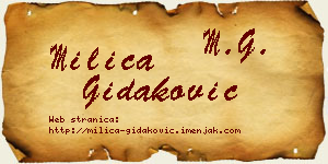 Milica Gidaković vizit kartica